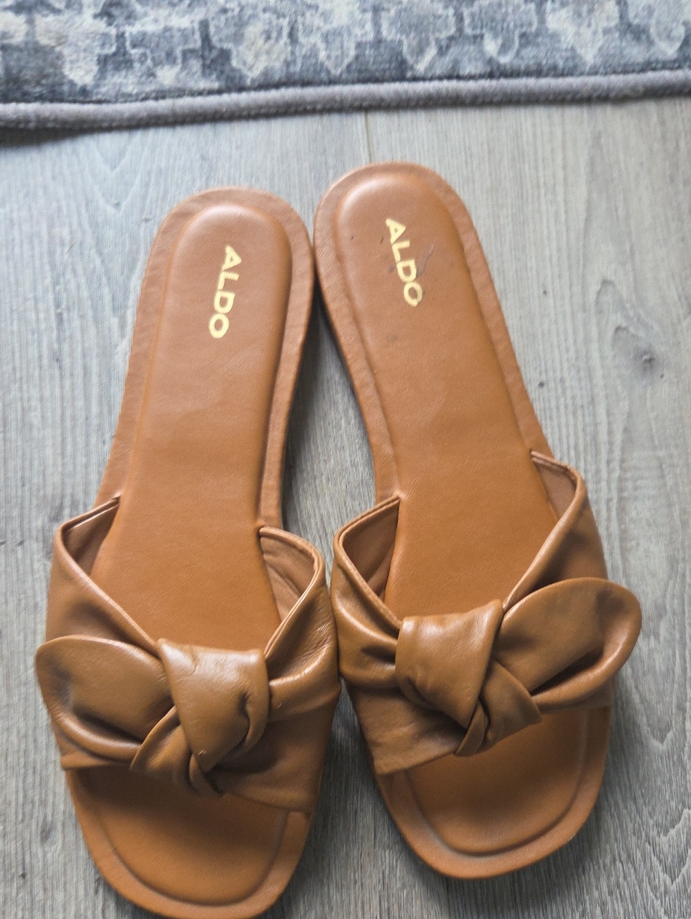 ALDO Brown Knot Slide Sandals